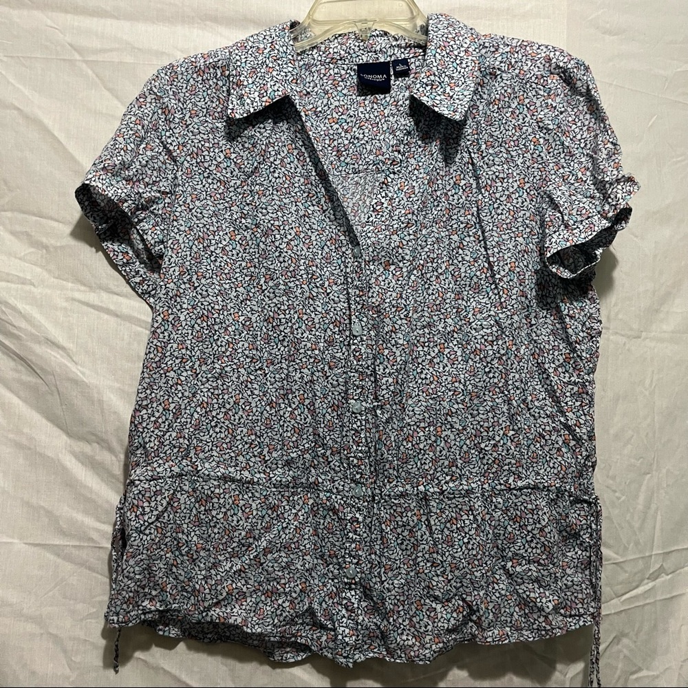 Blue floral blouse